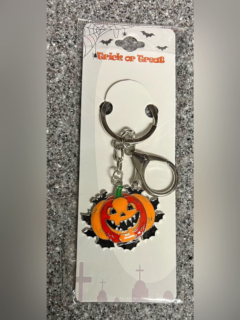 Halloween Pumpkin Jack-O'-Lantern Keychain